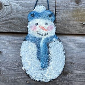 Hanging Glittery Snowman